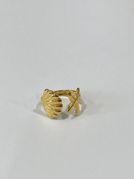 Bague Etoile de mer & Coquillage